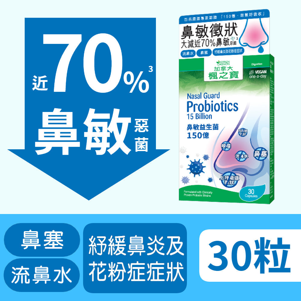 Nasal Guard Probiotics 15 Billion (30 Capsules)