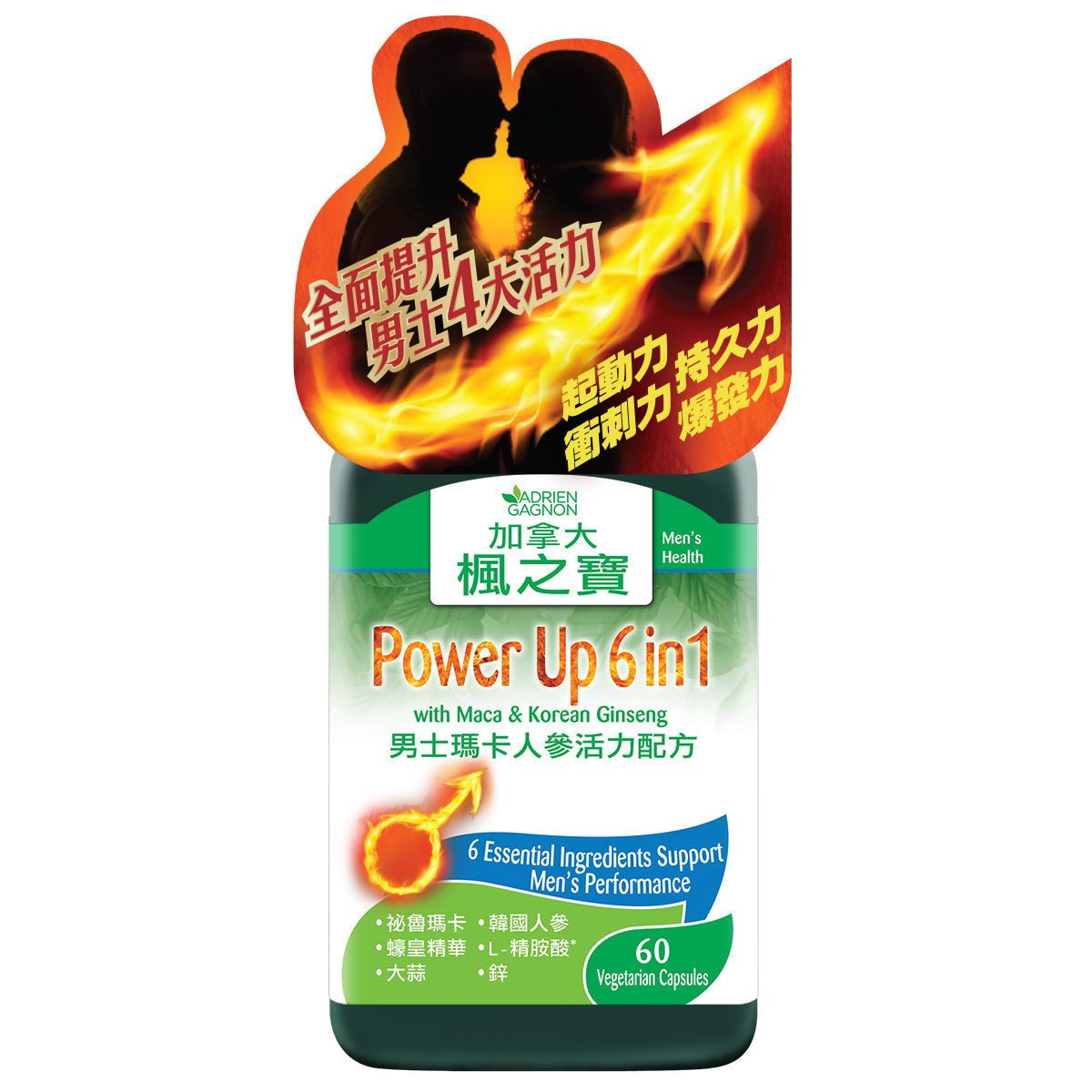 Power Up 6 in 1 with Maca & Korean Ginseng (60 Capsules)