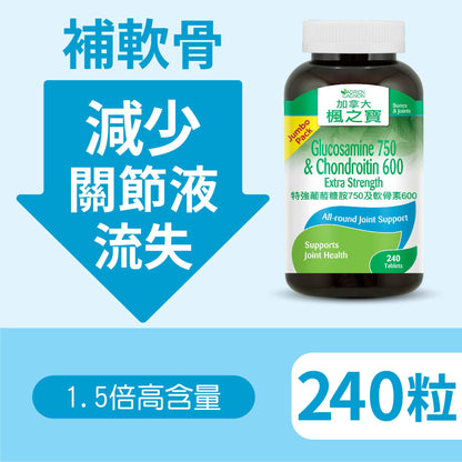 Glucosamine 750 & Chondroitin 600 Extra Strength (240 Tablets)